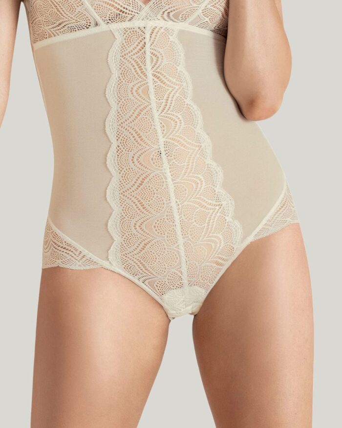 Body en encaje y tul de control suave con calzón estilo pantaleta - Imagen 3